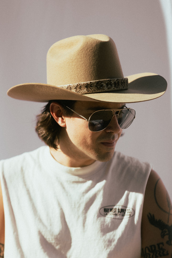 Handcrafted Real Rattlesnake Skin Hatband | Hells Canyon