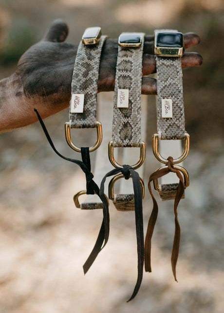 Elevate your hat game with our handcrafted rattlesnake leather hatband featuring a gem stud accent. Meticulously crafted to exude authentic Western spirit, this unique accessory adds rugged charm and timeless appeal to any cowboy hat. Stand out with style and sophistication inspired by the Wild West