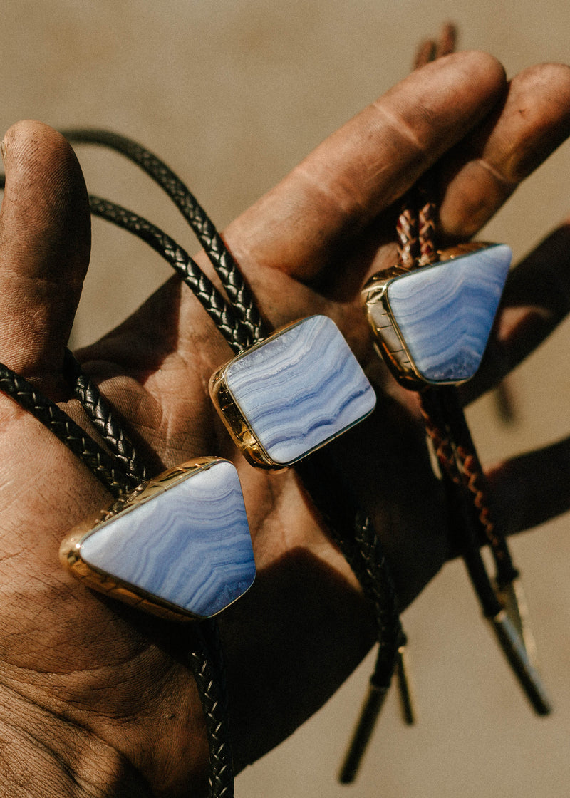 Blue Lace Agate Bolo Ties