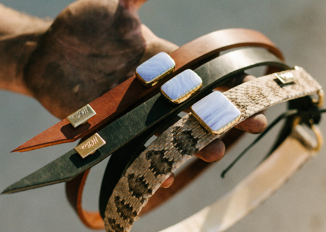 Blue Lace Agate Hatbands in Hand
