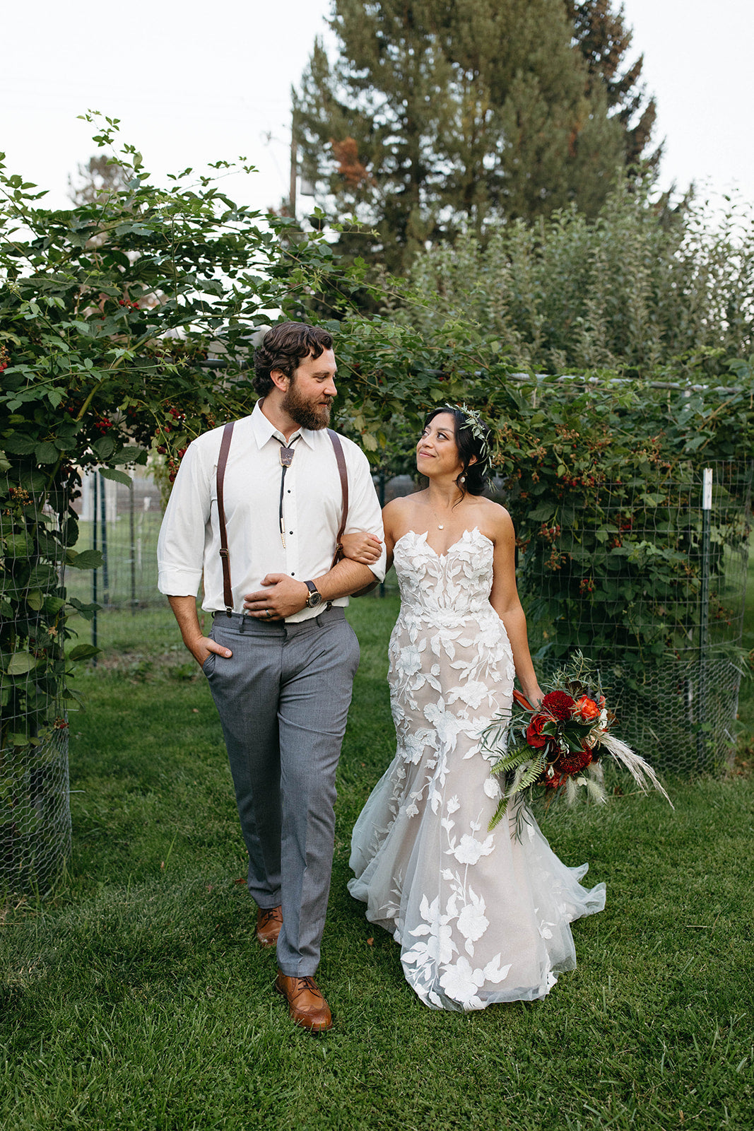 Bolo Tie - Roxana and Blaine Boho Backyard Wedding