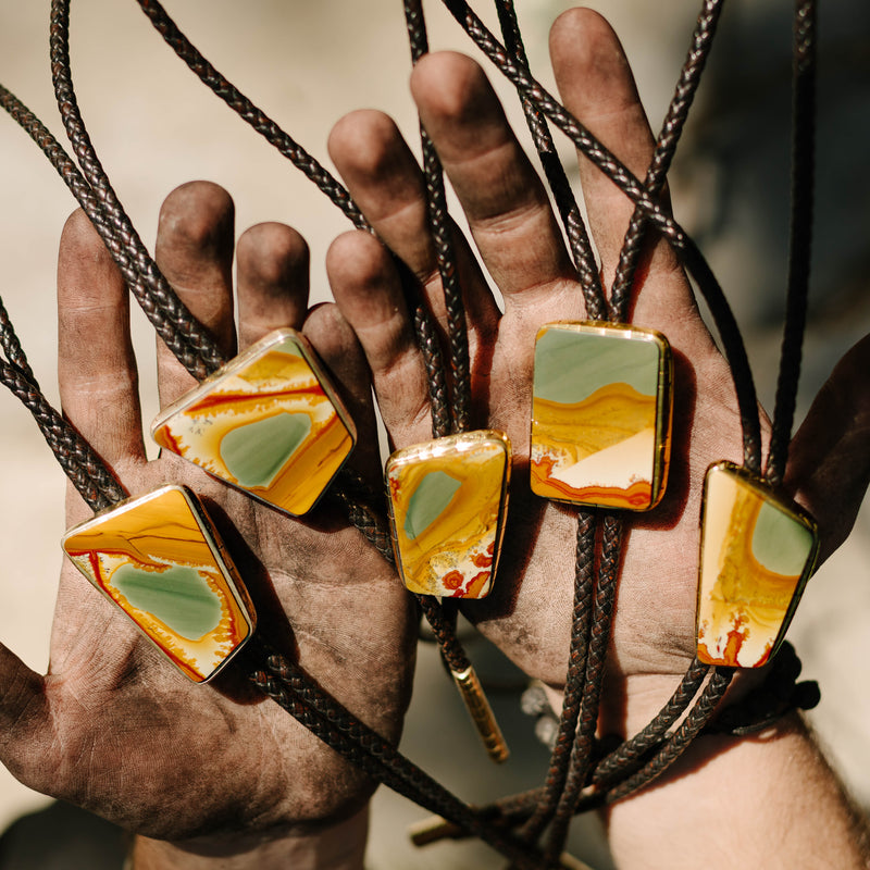 Custom Handmade Gemstone Bolo Tie Assortment