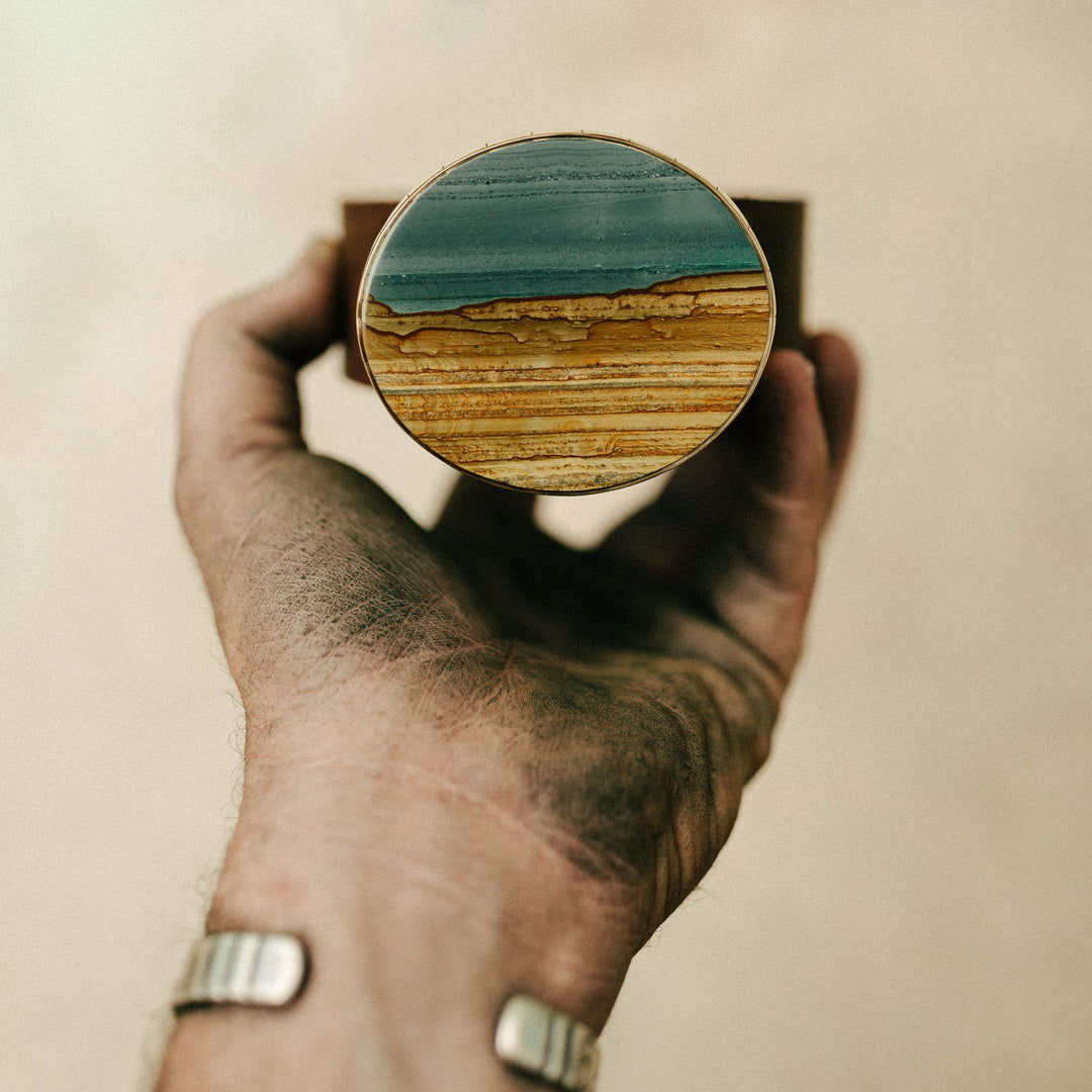 Oval Succor Creek Picture Jasper Belt Buckle
