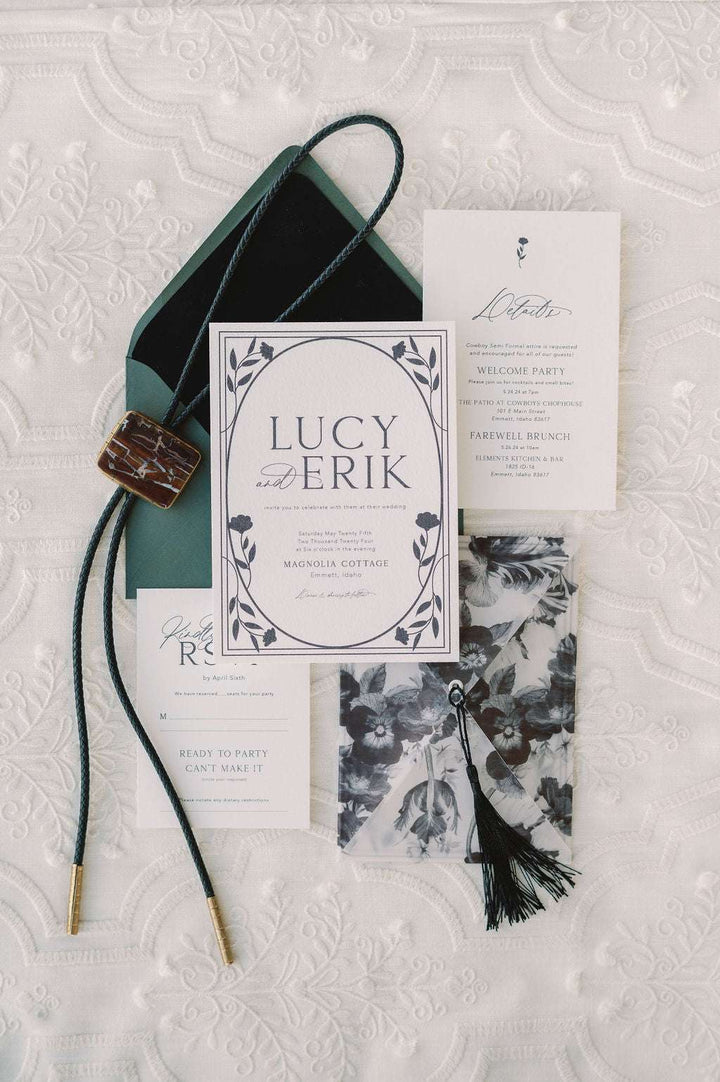 Rattlesnake Bolo Tie and Wedding Invite