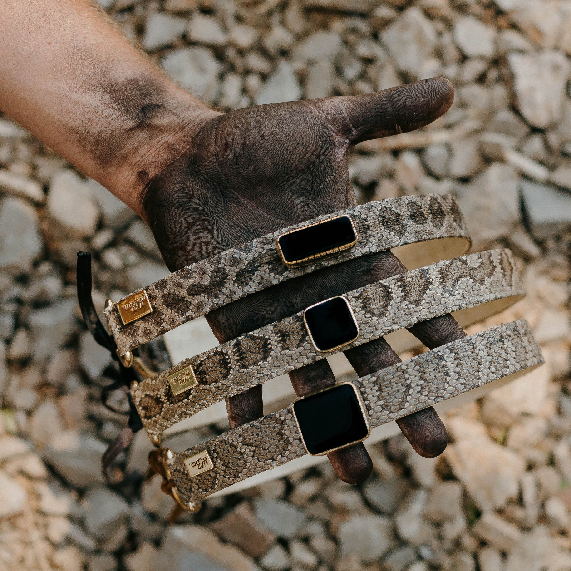 Rattlesnake Hatbands Snake River With Blackjack Gem Studs