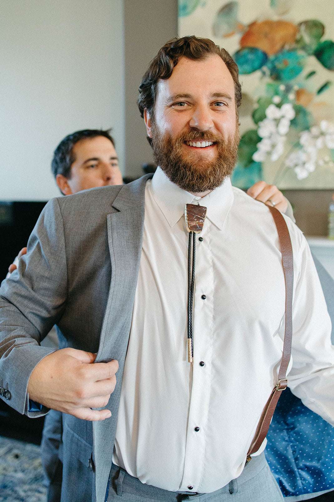 Rattlesnake Jasper Bolo Tie - Roxana and Blaine - Boho Backyard Wedding
