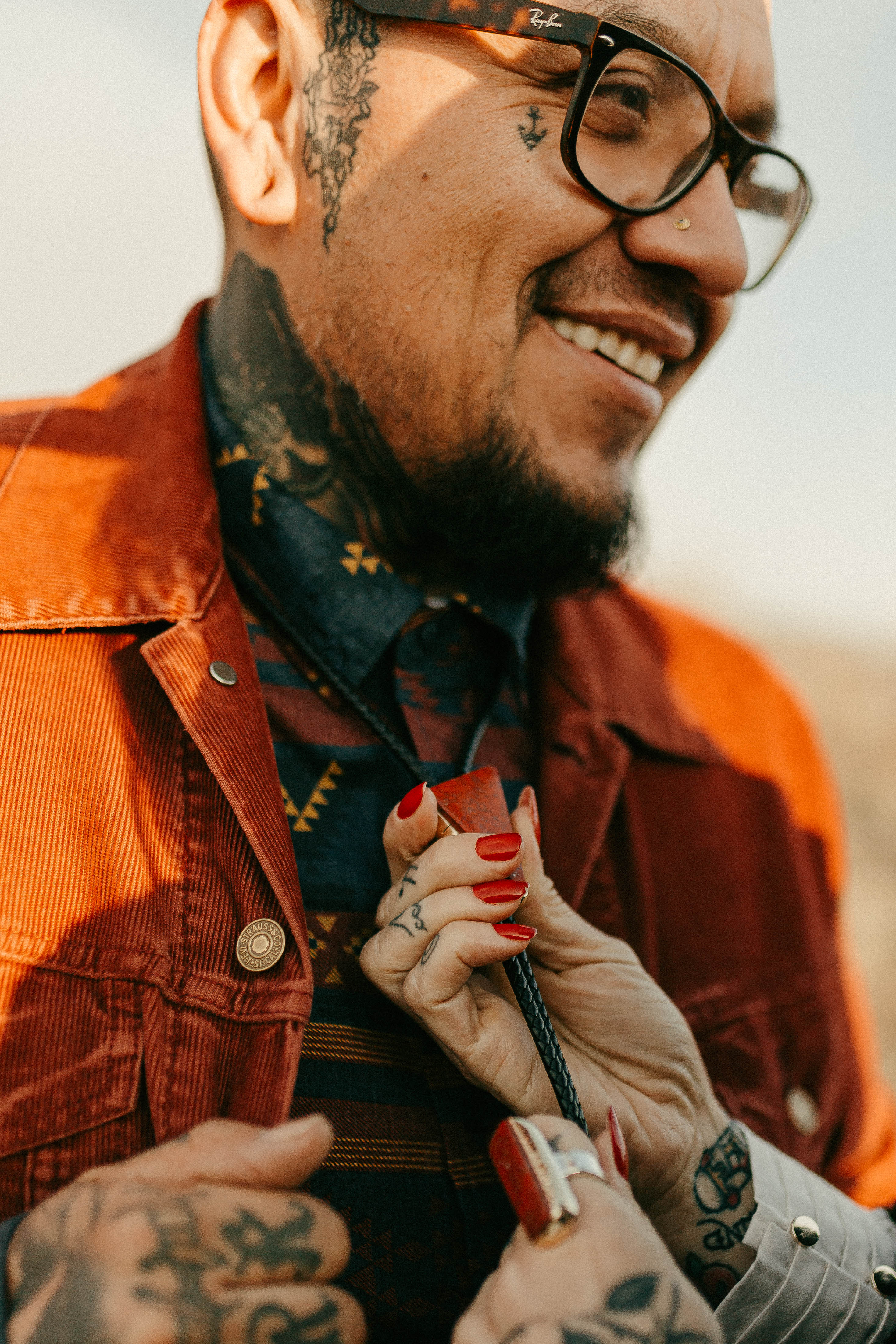Sonora Sunrise Chrysocolla Bolo Tie On Model