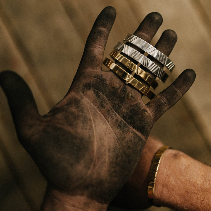 handcrafted brass and silver stamped metal cuff bracelets handmade in Idaho